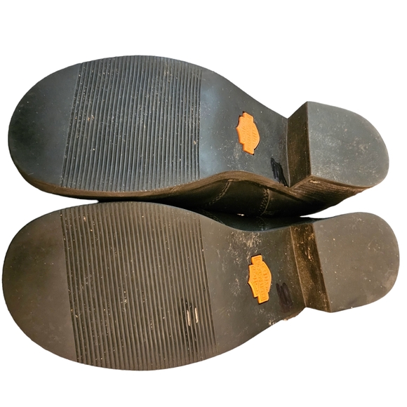 AUTHENTIC HARLEY DAVIDSON WOMAN'S BLACK STUDDED BIKER BOOTS SIZE 7M - Picture 3 of 10